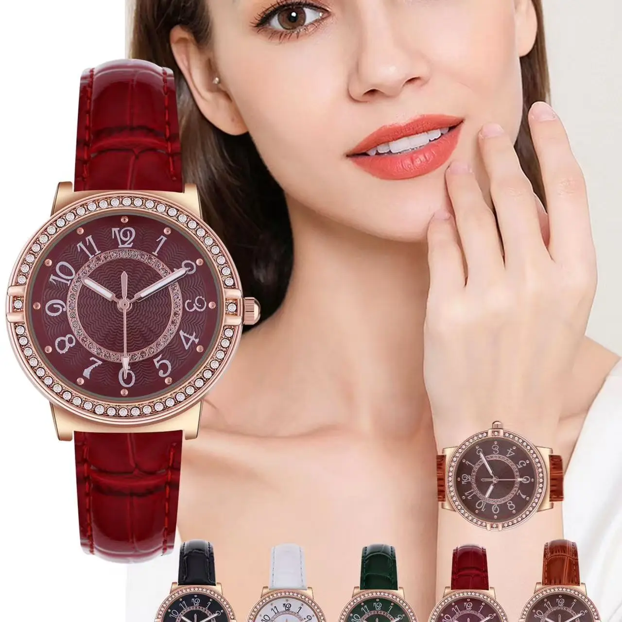 Luminous Diamond Encrusted Women's Chronograph Quartz Watch - Image 6