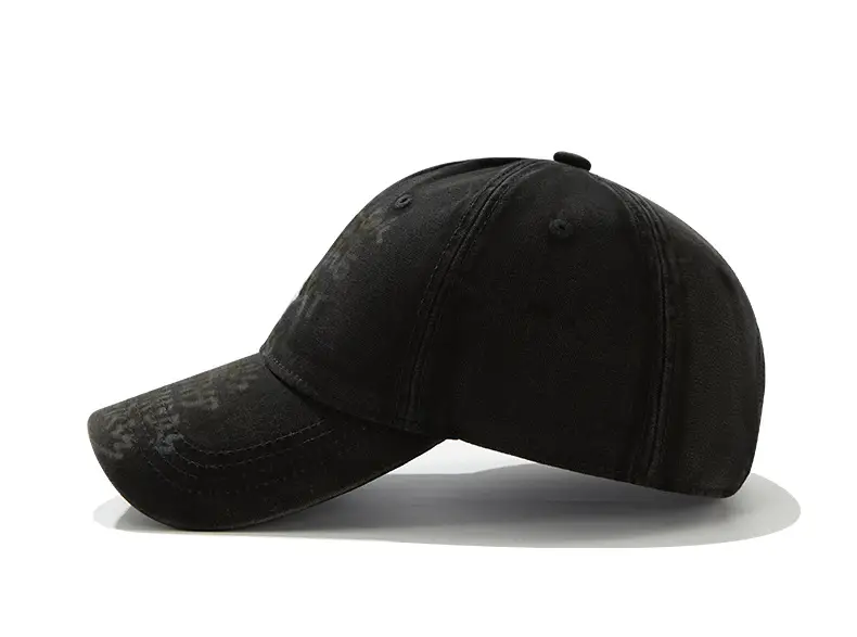 Hand-Painted Letter Baseball Cap Black Niche Soft Top Duckbill Hat — feature 10