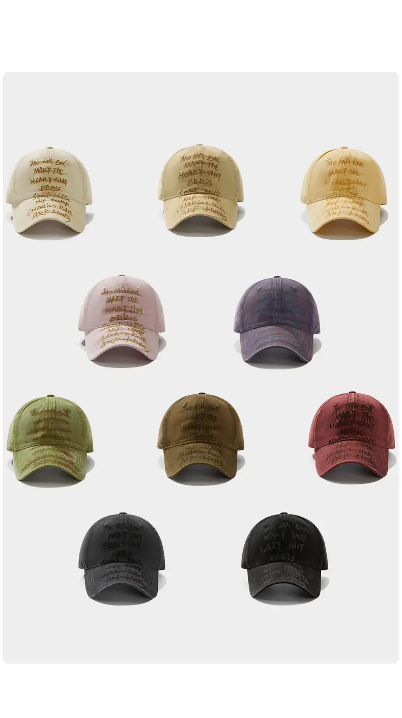 Hand-Painted Letter Baseball Cap Black Niche Soft Top Duckbill Hat — feature 2