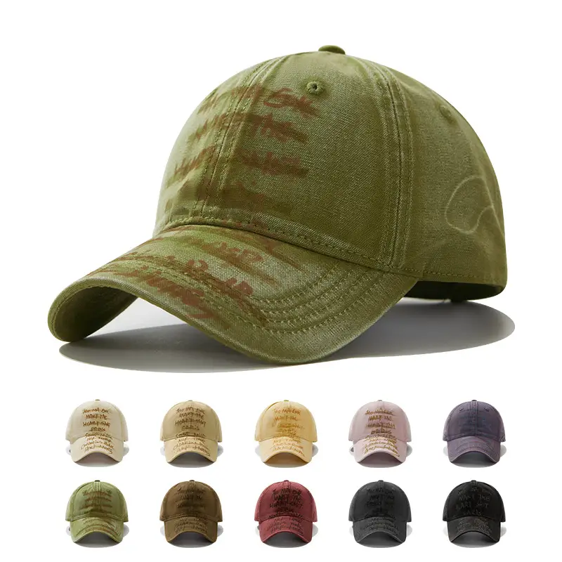 Hand-Painted Letter Baseball Cap Black Niche Soft Top Duckbill Hat — feature 4
