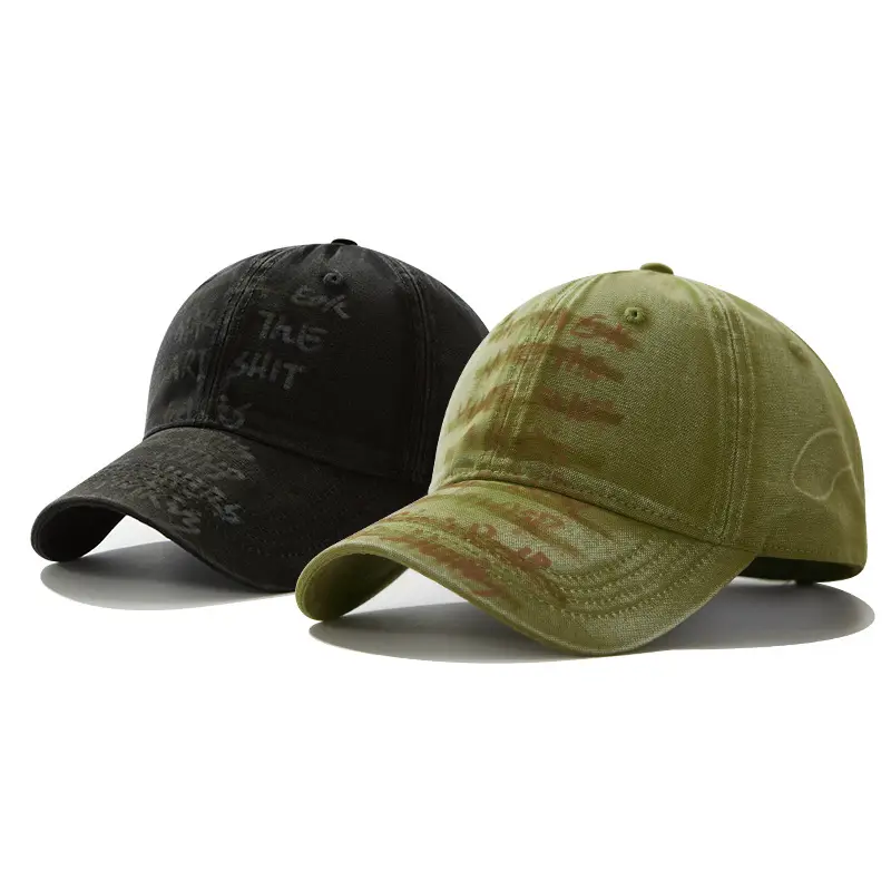 Hand-Painted Letter Baseball Cap Black Niche Soft Top Duckbill Hat — feature 5