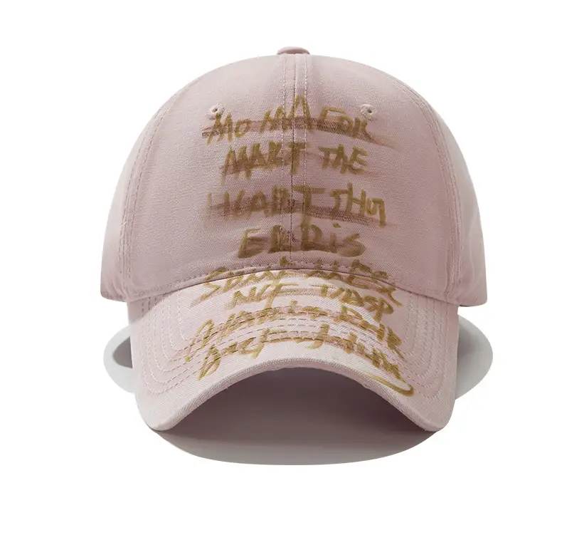 Hand-Painted Letter Baseball Cap Black Niche Soft Top Duckbill Hat — feature 17