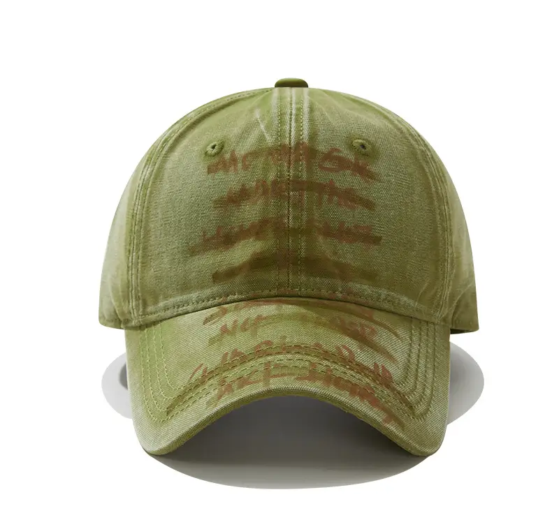 Hand-Painted Letter Baseball Cap Black Niche Soft Top Duckbill Hat - Image 5