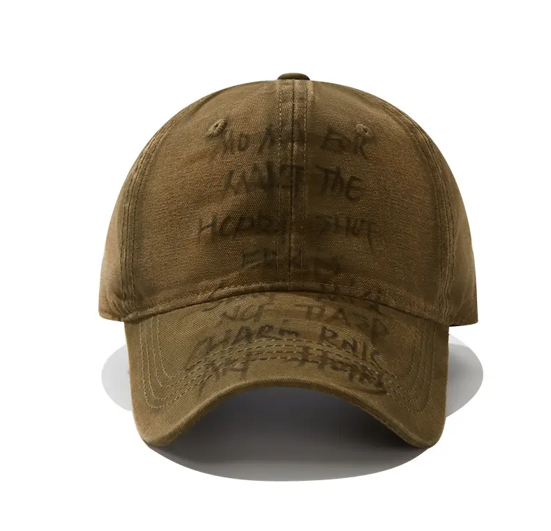 Hand-Painted Letter Baseball Cap Black Niche Soft Top Duckbill Hat — feature 14