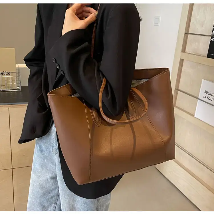 Women 2-Piece Leather Tote Bag Large Capacity Summer Commuter — feature 12