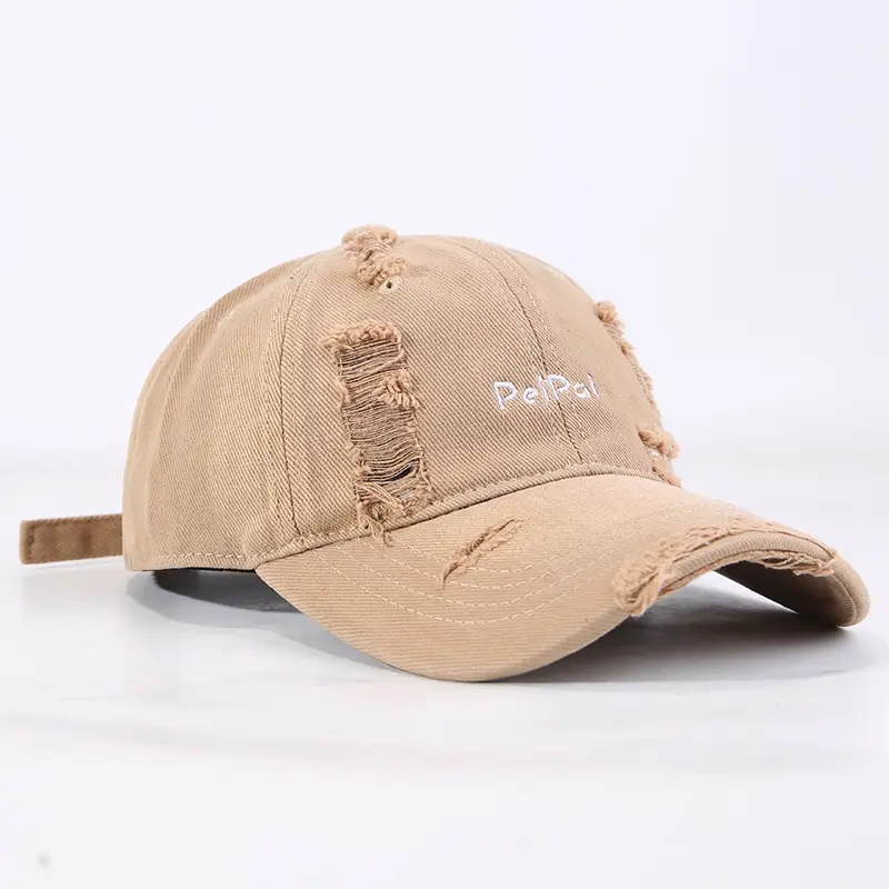 American-style Washed Rag Cap with Letter Embroidery Brown - Image 7