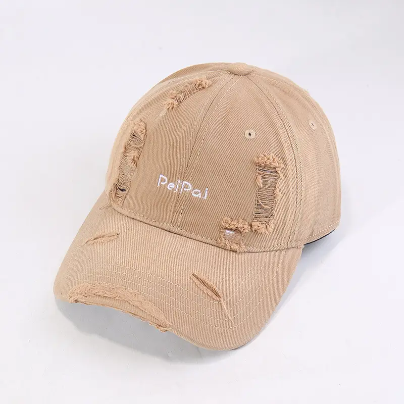 American-style Washed Rag Cap with Letter Embroidery Brown - Image 8