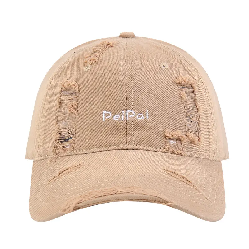 American-style Washed Rag Cap with Letter Embroidery Brown - Image 9