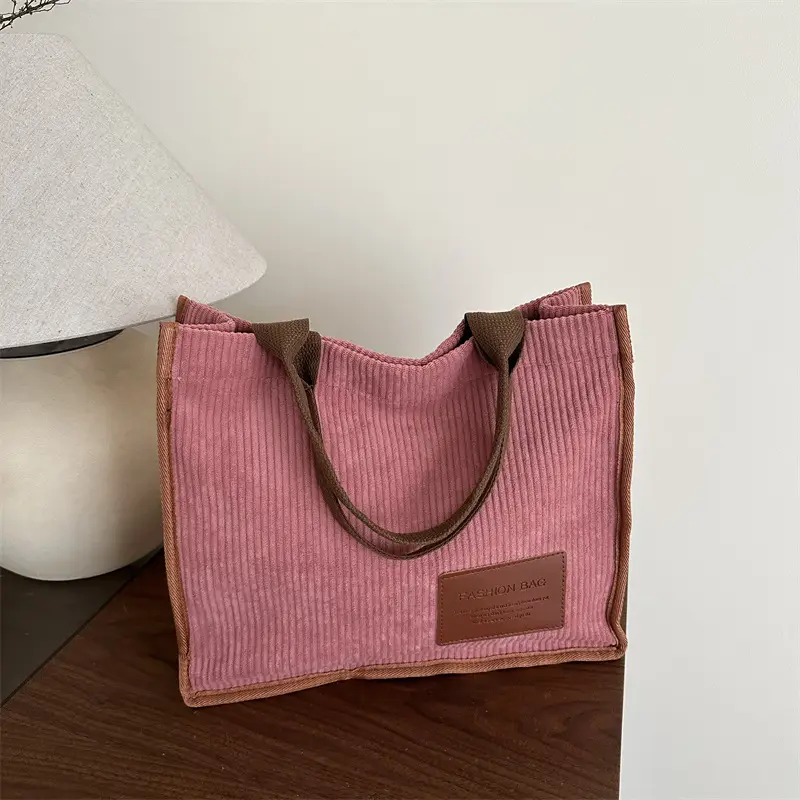Pink Korean Retro Tote Bag for Women Large Capacity - Image 9