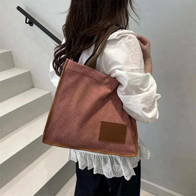 Pink Korean Retro Tote Bag for Women Large Capacity - Image 11