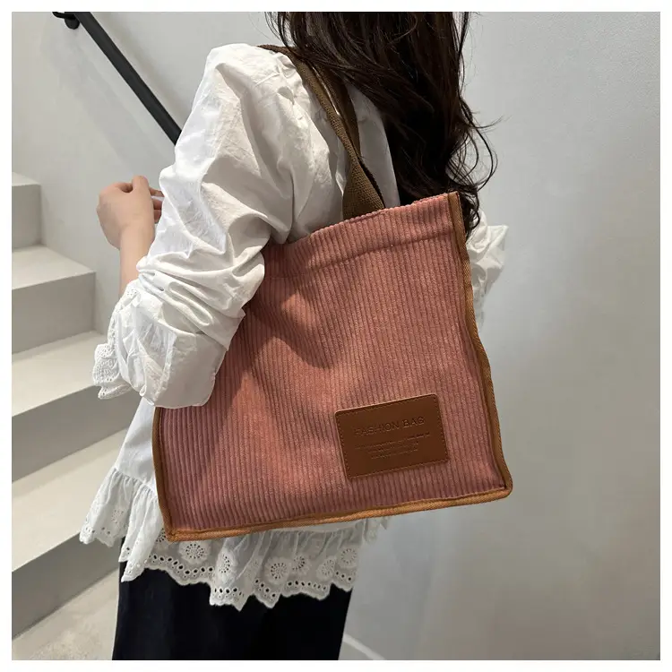 Pink Korean Retro Tote Bag for Women Large Capacity — feature 21