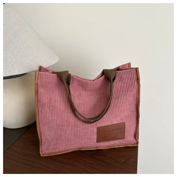 Pink Korean Retro Tote Bag for Women Large Capacity - Image 3
