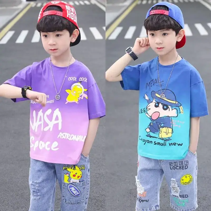 Boys Cartoon T-Shirt Summer Casual Half Sleeve Top