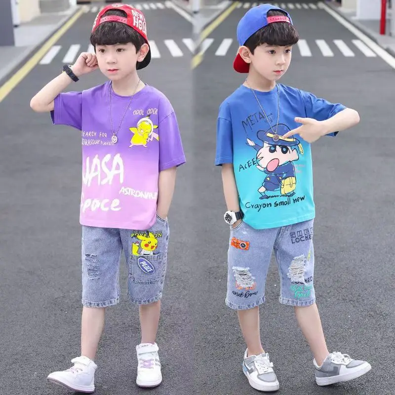 Boys Cartoon T-Shirt Summer Casual Half Sleeve Top