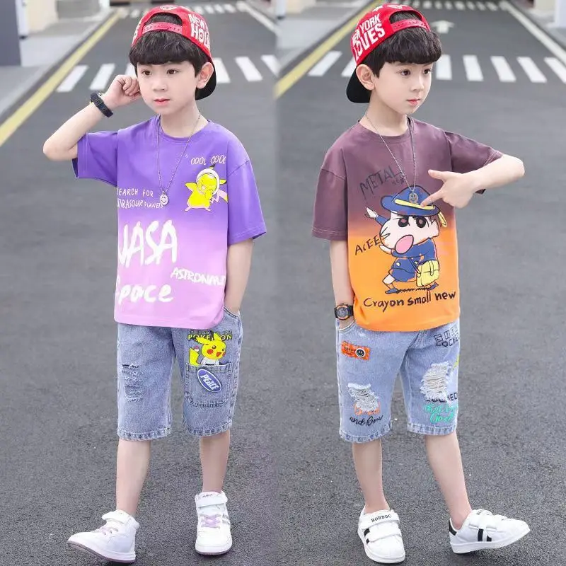Boys Cartoon T-Shirt Summer Casual Half Sleeve Top