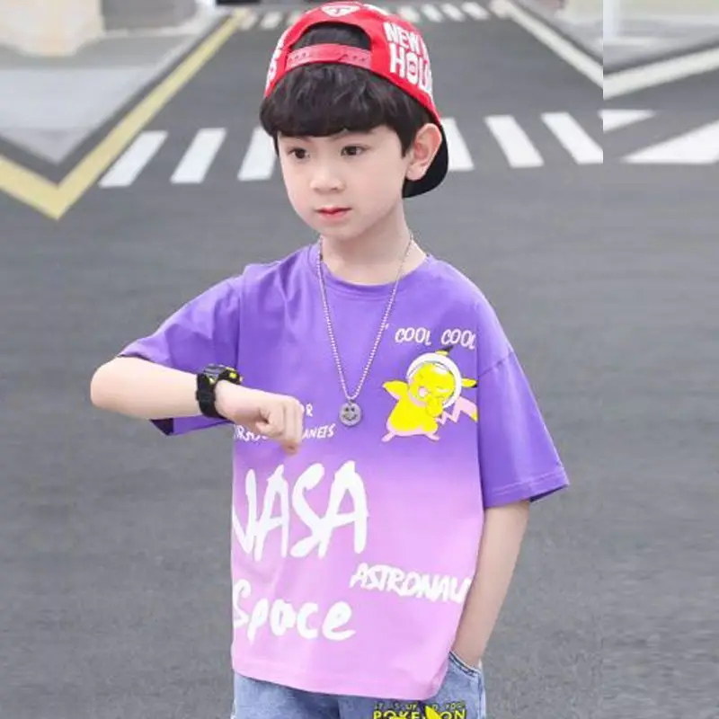 Boys Cartoon T-Shirt Summer Casual Half Sleeve Top