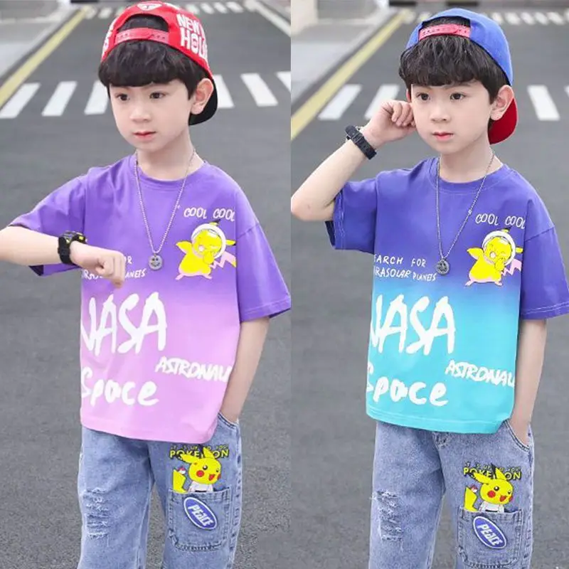 Boys Cartoon T-Shirt Summer Casual Half Sleeve Top