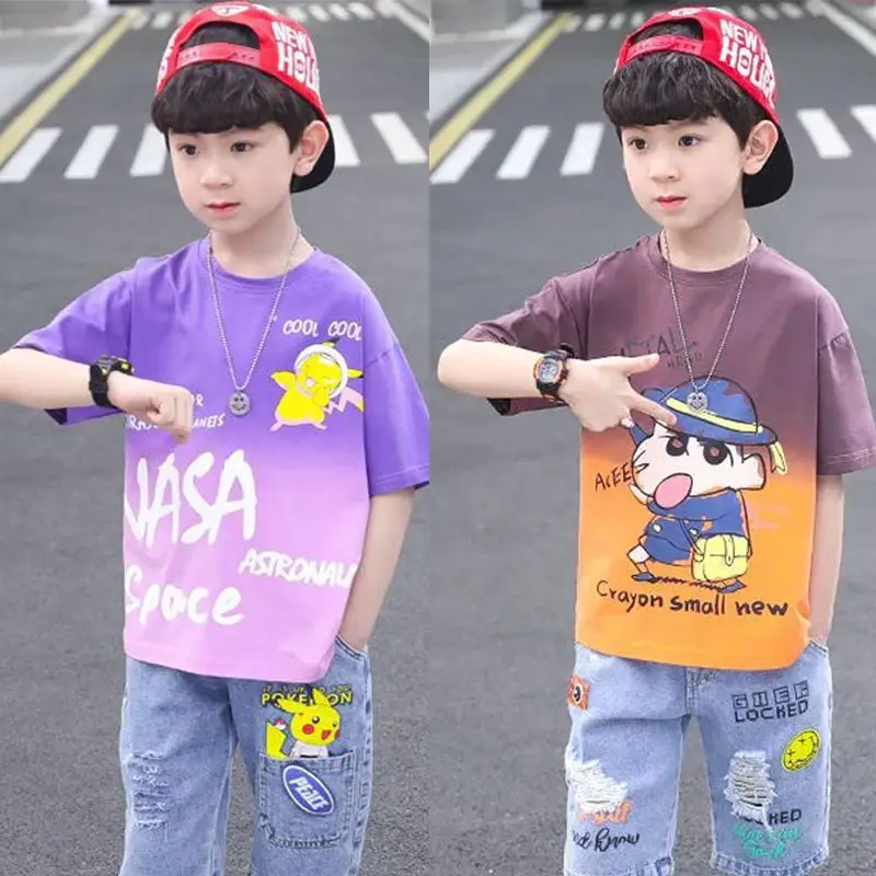 Boys Cartoon T-Shirt Summer Casual Half Sleeve Top