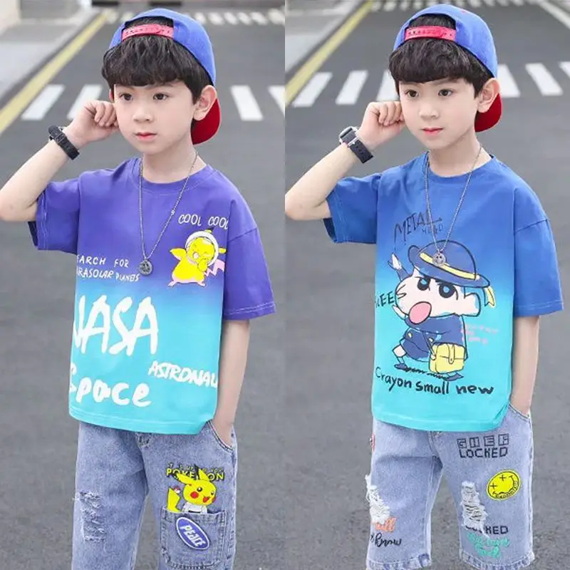 Boys Cartoon T-Shirt Summer Casual Half Sleeve Top