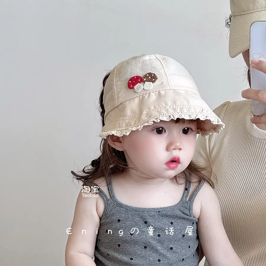 White Heart Baby Cap for Girls Kids Sun Hat - Image 6