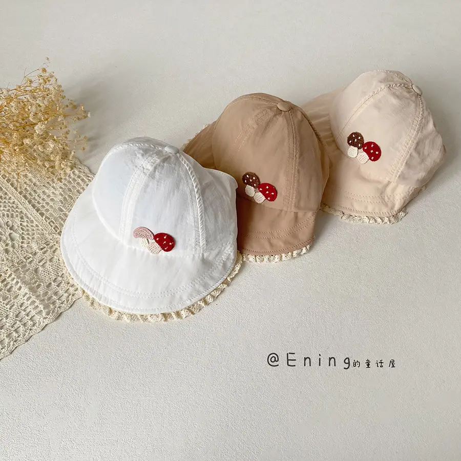 White Heart Baby Cap for Girls Kids Sun Hat - Image 8