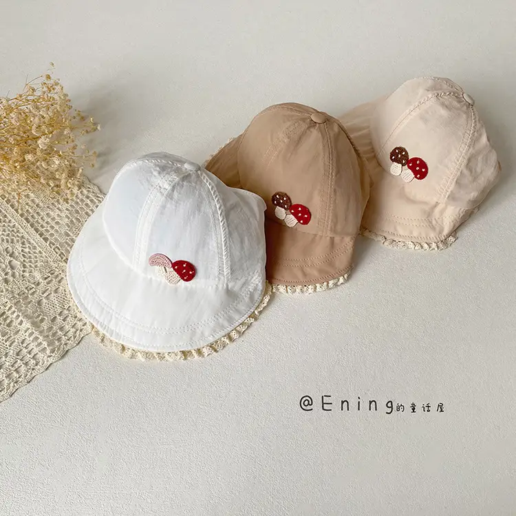 White Heart Baby Cap for Girls Kids Sun Hat — feature 9