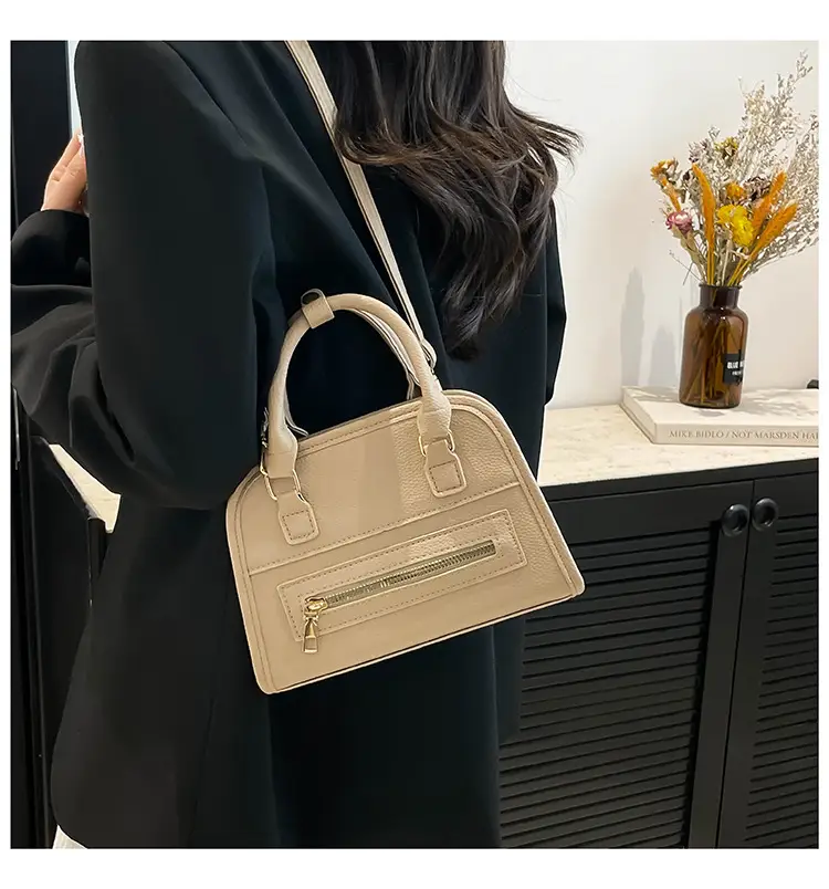 Women's Beige Leather Shoulder Bag 2025 New Casual Crossbody — feature 29