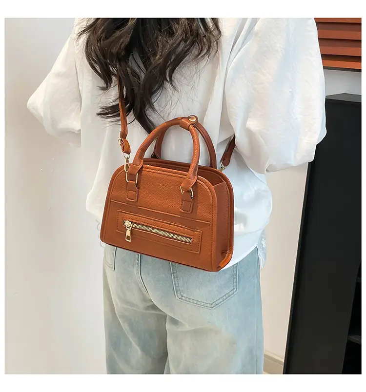 Women's Beige Leather Shoulder Bag 2025 New Casual Crossbody — feature 32