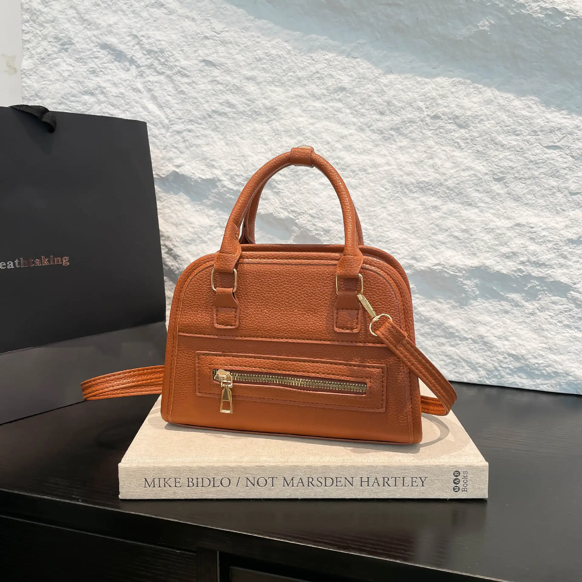 Women's Beige Leather Shoulder Bag 2025 New Casual Crossbody - Image 5