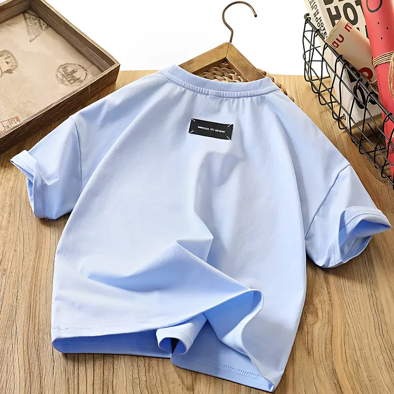 Light Blue Chivalrous Bear Print T-Shirt Large - Image 6