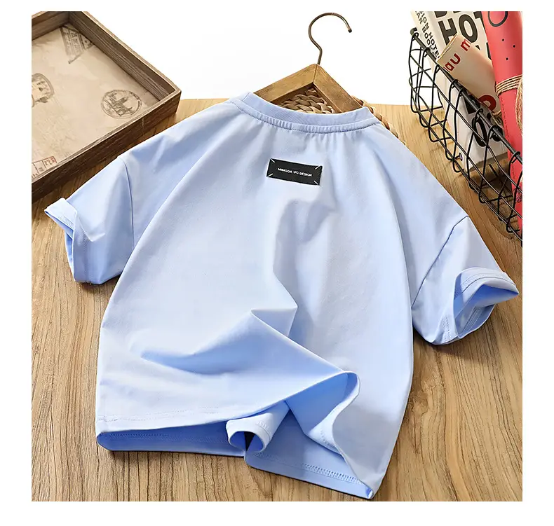 Light Blue Chivalrous Bear Print T-Shirt Large — feature 16