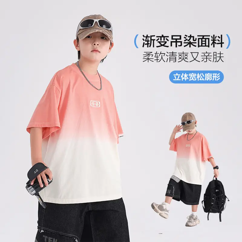 Boys Summer Gradient T-Shirt 2026 Cool Top - Image 2