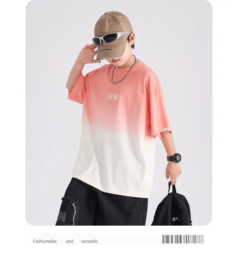 Boys Summer Gradient T-Shirt 2026 Cool Top — feature 10