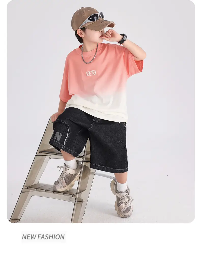 Boys Summer Gradient T-Shirt 2026 Cool Top — feature 11