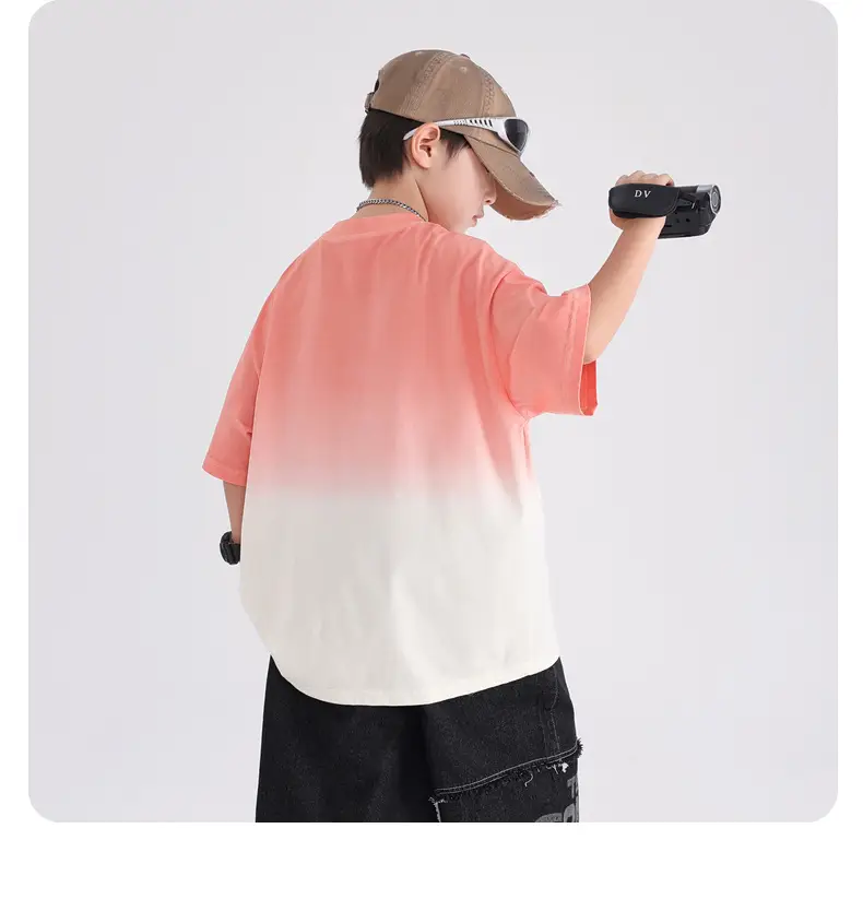 Boys Summer Gradient T-Shirt 2026 Cool Top — feature 12