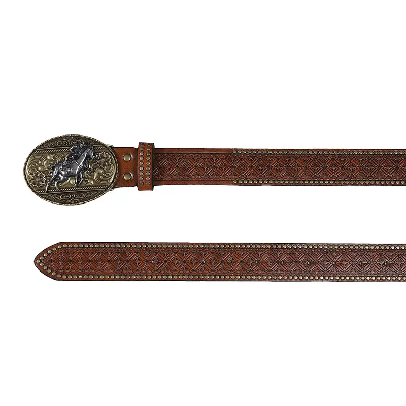 Retro Western Cowboy Belt with Rivet Buckle — feature 17
