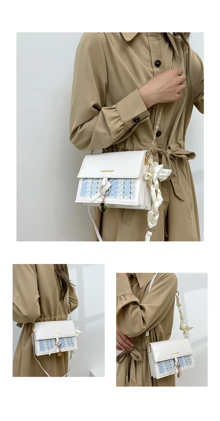 Women Plaid Bag Black Gold Chain 2024 Spring Summer — feature 16
