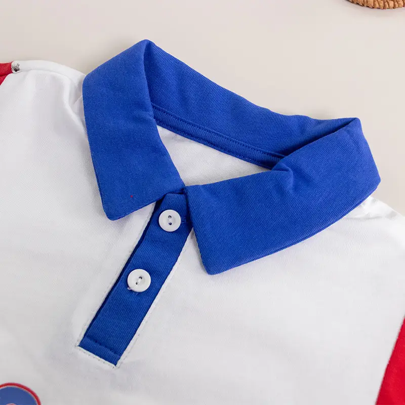 Children's Boys 1950 Polo Shirt Shorts Set Blue White
