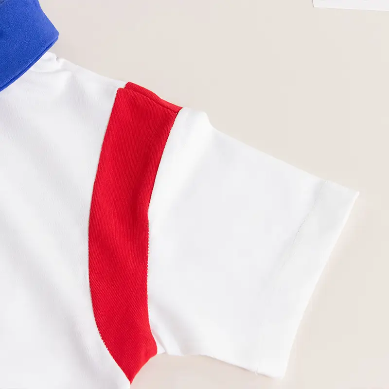 Children's Boys 1950 Polo Shirt Shorts Set Blue White