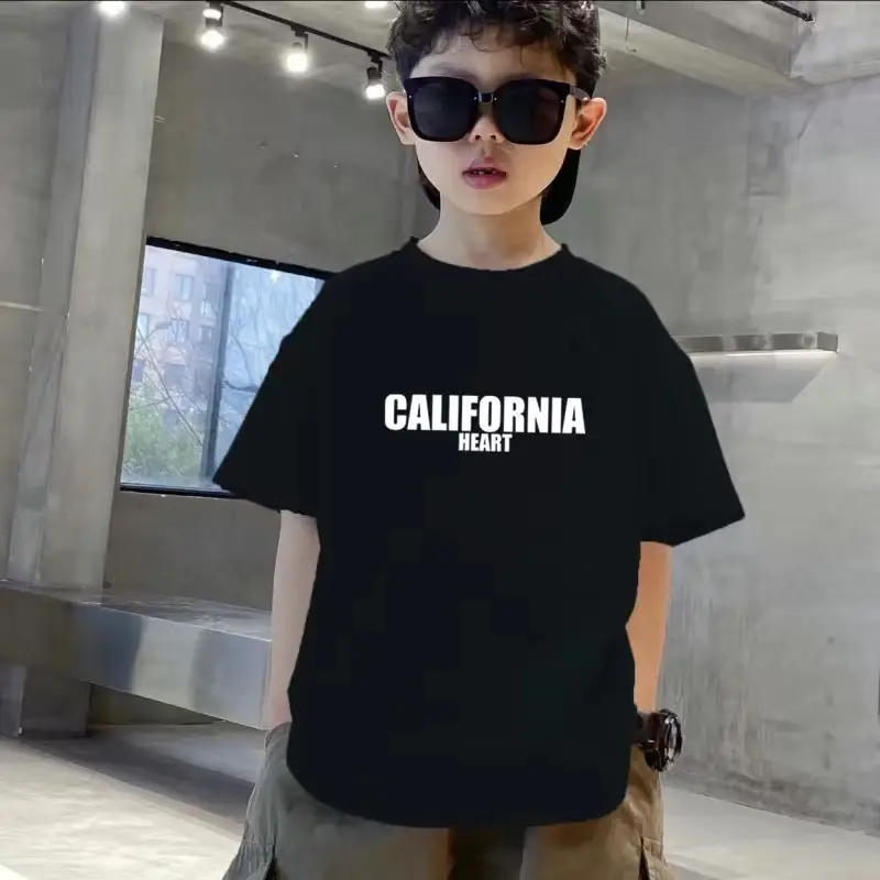 Boys Pure Cotton T-Shirt Black Short Sleeve Summer - Image 10