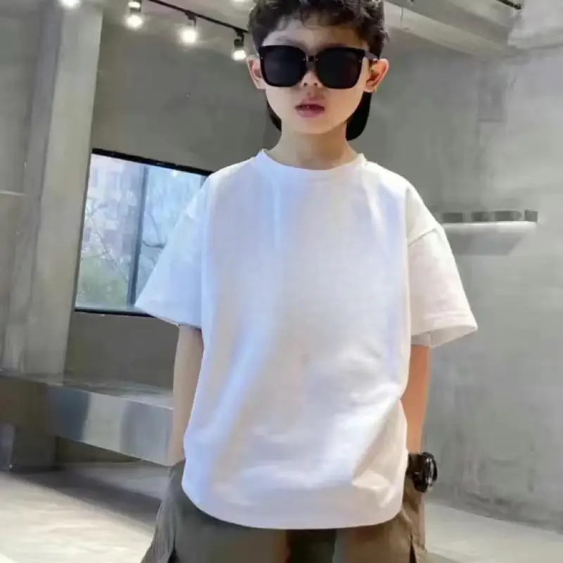 Boys Pure Cotton T-Shirt Black Short Sleeve Summer - Image 11
