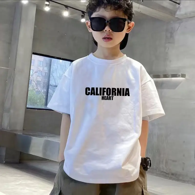 Boys Pure Cotton T-Shirt Black Short Sleeve Summer - Image 9