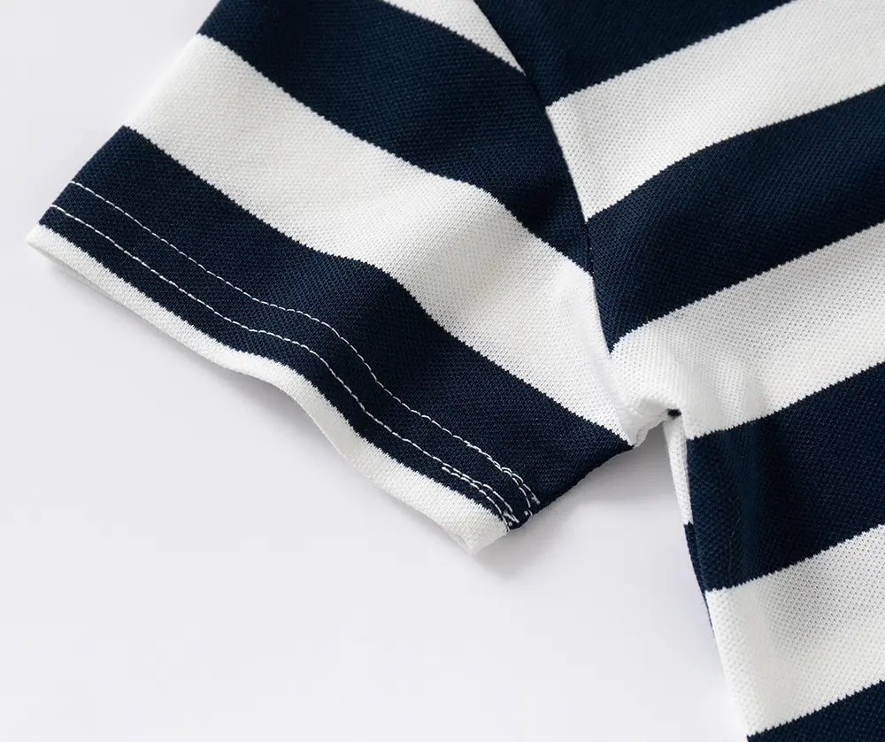 Boys Striped Polo T-Shirt Navy White 2025 — feature 11