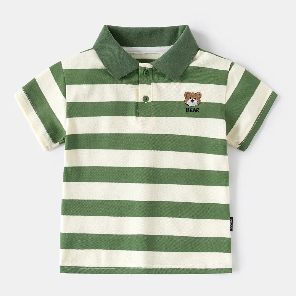 Boys Striped Polo T-Shirt Navy White 2025 — feature 4