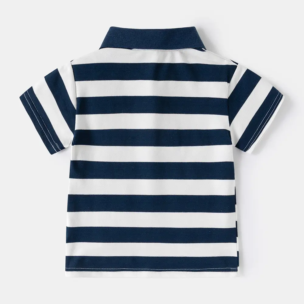 Boys Striped Polo T-Shirt Navy White 2025 — feature 5