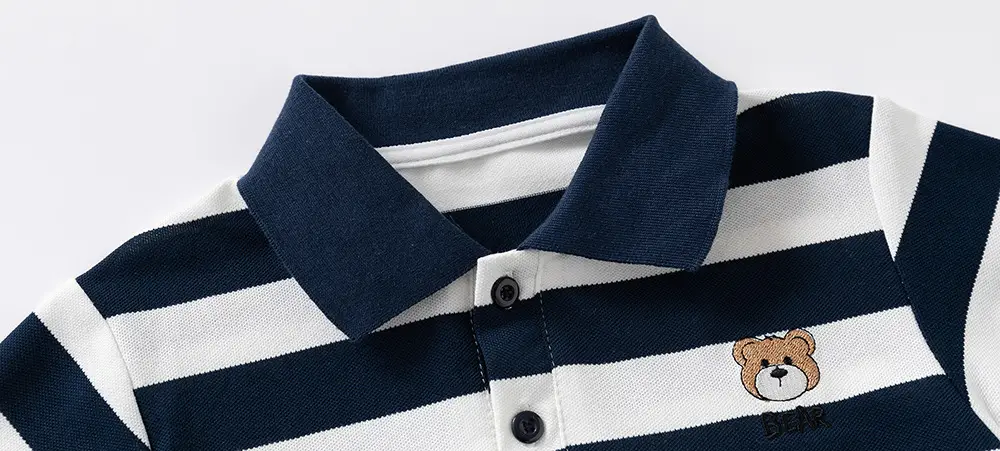 Boys Striped Polo T-Shirt Navy White 2025 — feature 6