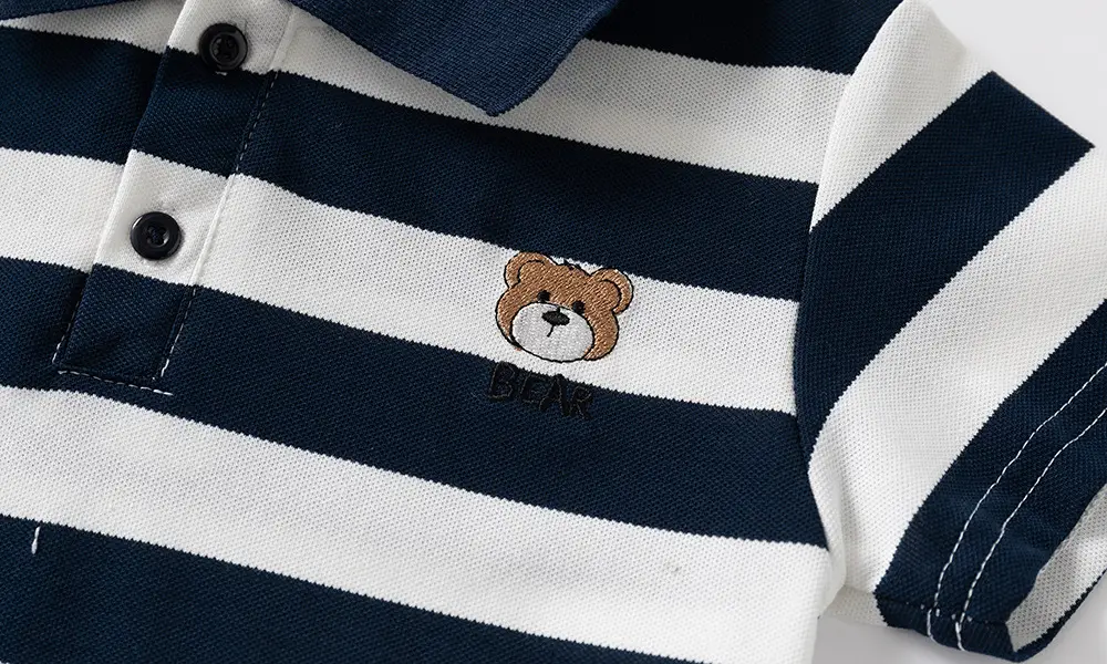Boys Striped Polo T-Shirt Navy White 2025 — feature 7