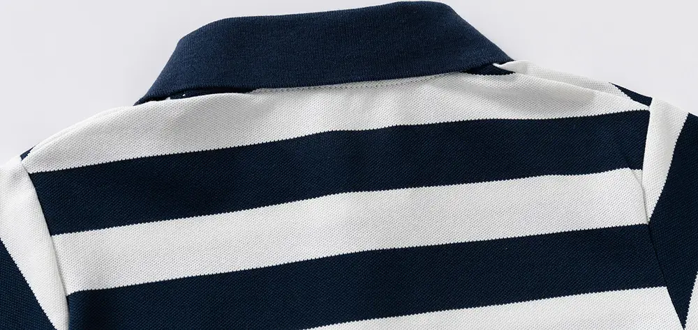 Boys Striped Polo T-Shirt Navy White 2025 — feature 9