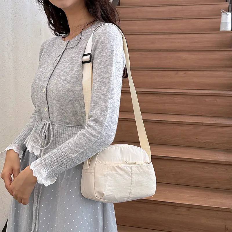Small Square Canvas Shoulder Bag for Women Men