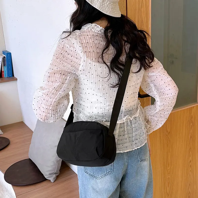 Small Square Canvas Shoulder Bag for Women Men